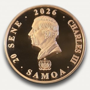 Аверс монеты Самоа, 20 сене, 2026, Китайский гороскоп – год Лошади /Танец Льва/