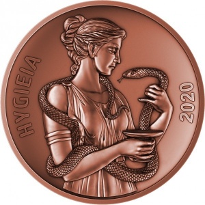 Реверс монеты Самоа, ½ доллара, 2020, Богиня Гигиея