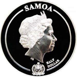 Аверс монеты Самоа, ½ доллара, 2021, Письмо из Хогвартса