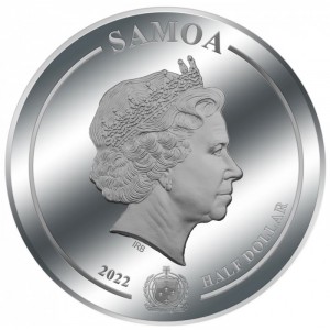 Аверс монеты Самоа, ½ доллара, 2022, Платиновый юбилей Королевы