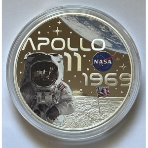 Реверс монеты Самоа, ½ доллара, 2023, История НАСА - Аполлон-11
