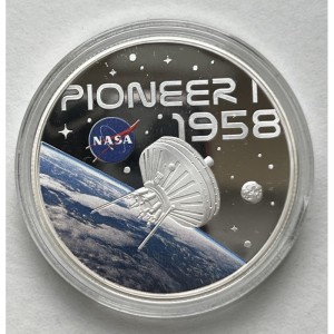 Реверс монеты Самоа, ½ доллара, 2023, История НАСА - Пионер 1