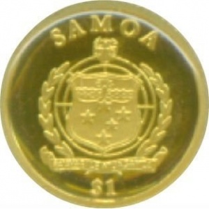 Аверс монеты Самоа, 1 доллар, 2011, 30 лет мексиканских золотых инвестиций