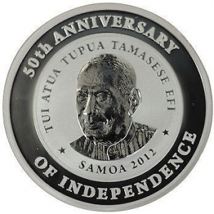 Аверс монеты Самоа, 1 тала, 2012, 50 лет независимости