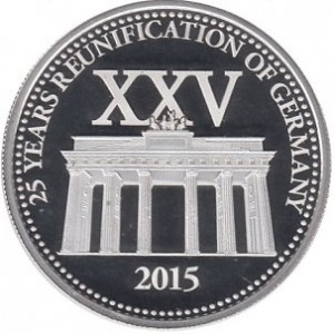Реверс монеты Самоа, 1 доллар, 2015, 25 лет объединению Германии