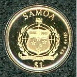 Аверс монеты Самоа, 1 доллар, 2016, Готфрид Вильгельм Лейбниц