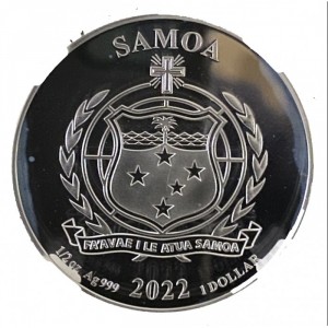 Аверс монеты Самоа, 1 доллар, 2022, Лига справедливости - Бэтмен против Джокера
