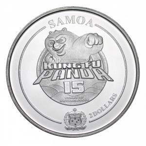 Аверс монеты Самоа, 2 доллара, 2023, 15 лет мультфильму Кунг Фу Панда