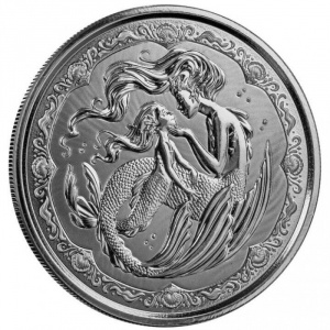 Реверс монеты Самоа, 2 тала, 2023, Русалочка Мать и Дочь / Brilliant uncirculated/