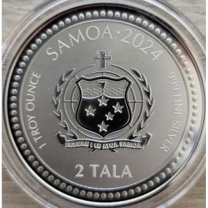 Аверс монеты Самоа, 2 тала, 2024, Китайский гороскоп - год дракона