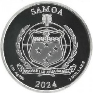 Аверс монеты Самоа, 2 доллара, 2024, "Уличный боец"