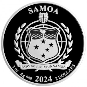Аверс монеты Самоа, 2 доллара, 2024, "Уличный боец", Цветное покрытие