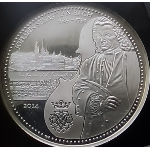 Реверс монеты Самоа, 5 тала, 2014, Великие композиторы - Иоганн Себастьян Бах