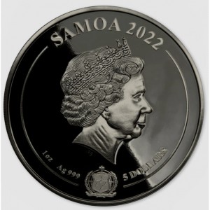 Аверс монеты Самоа, 5 долларов, 2022, Властелин колец