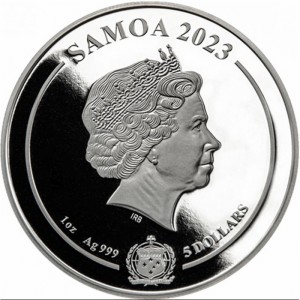 Аверс монеты Самоа, 5 долларов, 2023, Властелин колец