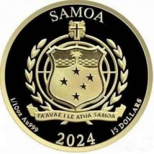 Аверс монеты Самоа, 15 долларов, 2024, Беркут