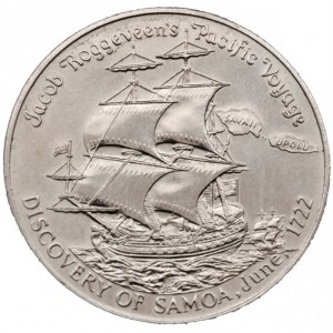 Реверс монеты Самоа, 1 тала, 1972, 250 лет открытию Самоа