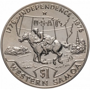 Реверс монеты Самоа, 1 тала, 1976, 200 лет независимости США