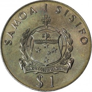 Аверс монеты Самоа, 1 тала, 1980, XXII летние Олимпийские Игры, Москва 1980