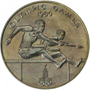Реверс монеты Самоа, 1 тала, 1980, XXII летние Олимпийские Игры, Москва 1980