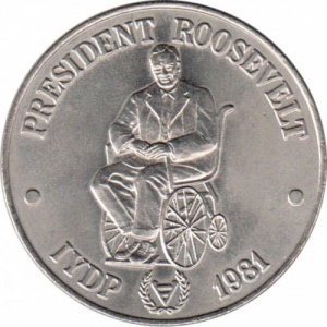 Реверс монеты Самоа, 1 тала, 1981, Международный год инвалидов - Франклин Делано Рузвельт