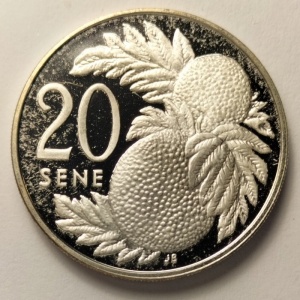Реверс монеты Самоа, 20 сене, 1974