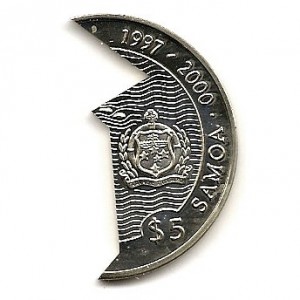 Аверс монеты Самоа, 5 долларов, 1997, Времена меняются /Tempora Mutantur/