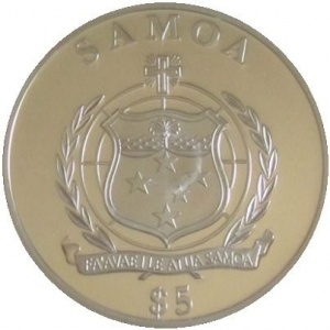 Аверс монеты Самоа, 5 тала, 2010, 175 лет железным дорогам Германии