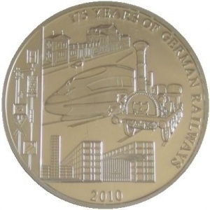 Реверс монеты Самоа, 5 тала, 2010, 175 лет железным дорогам Германии