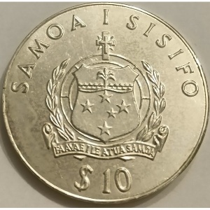 Аверс монеты Самоа, 10 тала, 1979, 200 лет со дня смерти Капитана Джеймса Кука