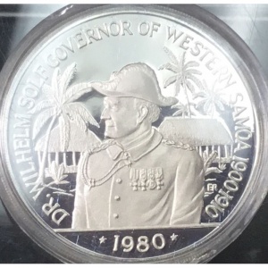 Реверс монеты Самоа, 10 тала, 1980, Вильгельм Зольф