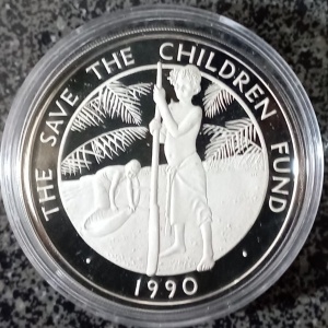 Реверс монеты Самоа, 10 тала, 1990, Фонд спасения детей