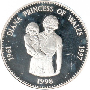 Реверс монеты Самоа, 10 тала, 1998, Диана, Принцесса Уэльская