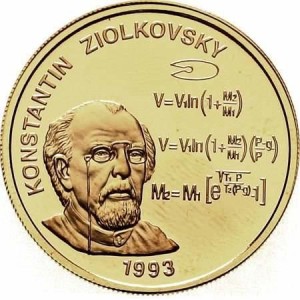 Реверс монеты Самоа, 50 тала, 1993, Константин Циолковский