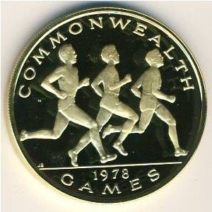 Реверс монеты Самоа, 100 тала, 1978, ХI Игры Содружества