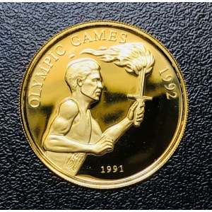 Реверс монеты Самоа, 100 тала, 1991, XXV летние Олимпийские Игры, Барселона 1992