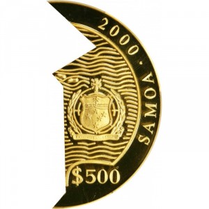 Аверс монеты Самоа, 500 тала, 2000, Война - Мир