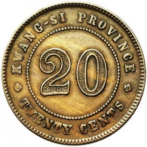 Аверс монеты Китай - Республика, 20 центов, 1921