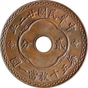 Аверс монеты Китай - Республика, 2 фэня, 1933