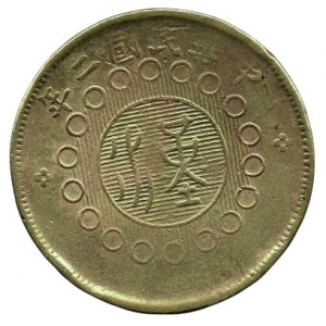 Аверс монеты Китай - Республика, 20 кэш, 1912-1913