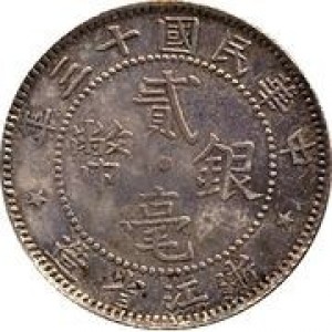 Реверс монеты Китай - Республика, 20 центов, 1924