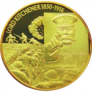 Реверс монеты Тёркс и Кайкос, 5 крон, 2004, Лорд Китченер
