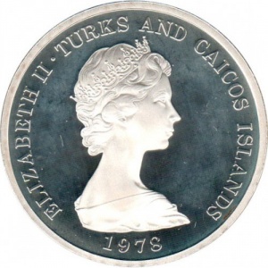 Аверс монеты Тёркс и Кайкос, 20 крон, 1978, Игры Содружества 1978