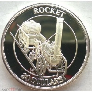 Реверс монеты Тёркс и Кайкос, 20 долларов, 1996, Rocket