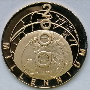 Реверс монеты Тёркс и Кайкос, 25 крон, 2000, Миллениум