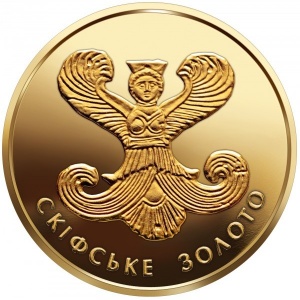 Реверс монеты Украина, 2 гривны, 2008, Скифское золото - Богиня Апи