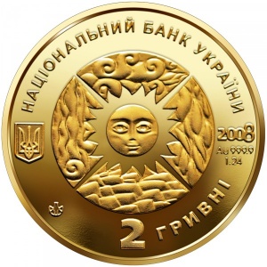 Аверс монеты Украина, 2 гривны, 2008, Знаки зодиака - Рак