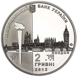 Аверс монеты Украина, 2 гривны, 2012, XXX летние Олимпийские Игры, Лондон 2012