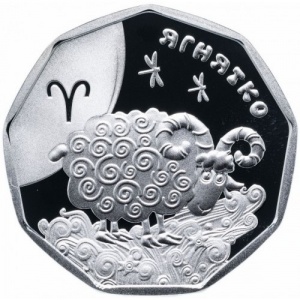 Реверс монеты Украина, 2 гривны, 2014, Детский гороскоп - Ягнёнок