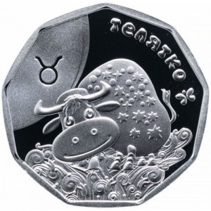 Реверс монеты Украина, 2 гривны, 2014, Детский гороскоп - Телёнок